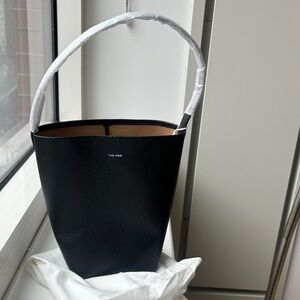 Row Black Leather Bucket Bag